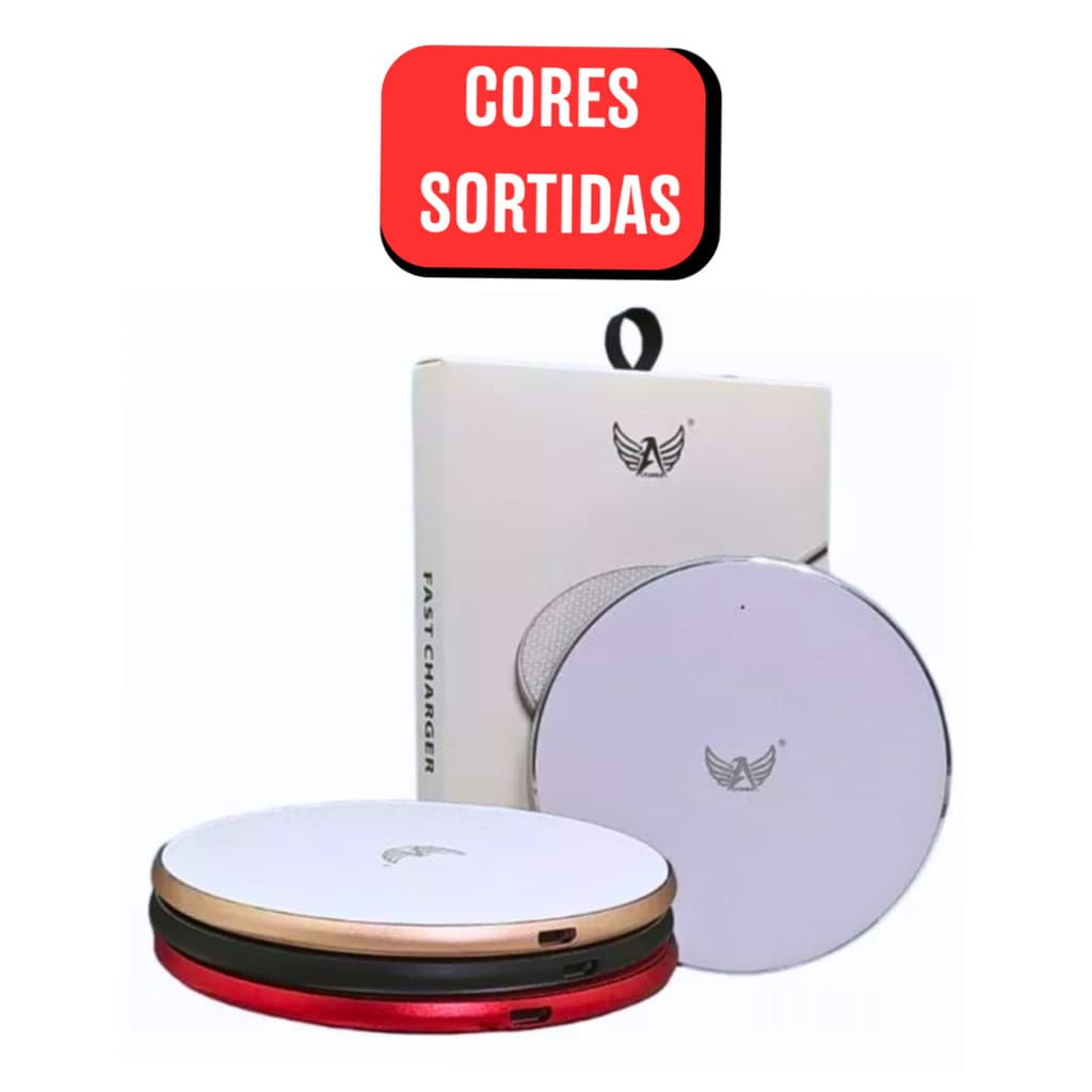 Carregador Rápido por Indução Sem Fio 15W com LED -