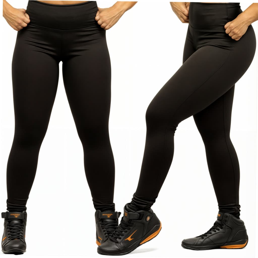 Calça Legging Academia Suplex Lisa Premium não Transparece - Preta (P)