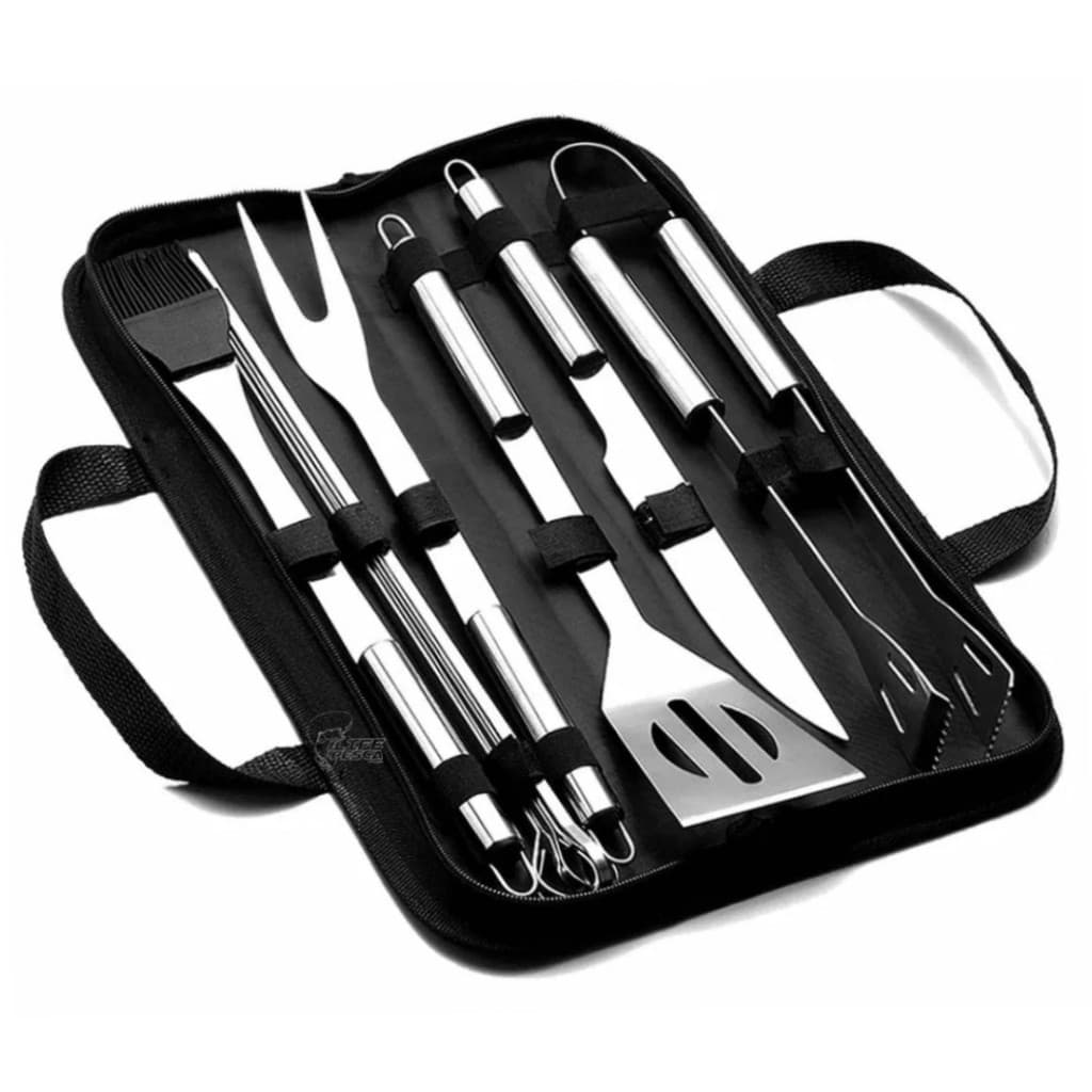 Conjunto de Churrasco 9 Peças Inox Profissional C/ Bolsa - BM-F1026