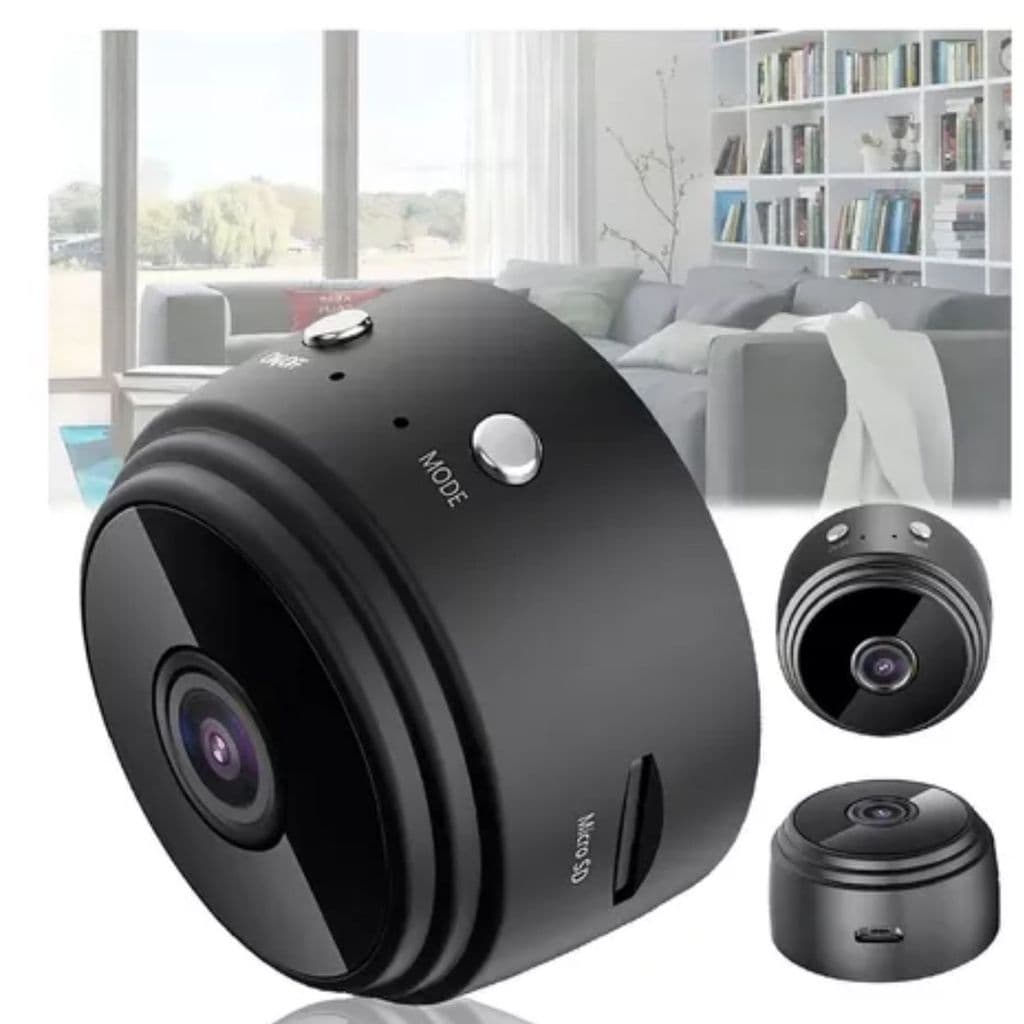 Câmera Espiã Mini HD Wi-Fi com Sensor de Presença, Visão Noturna e Suporte de Encaixe Altomex