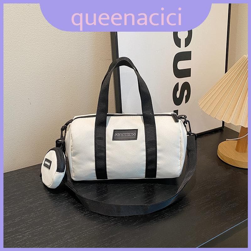 Bolsa Versátil De Nylon Crossbody Com Detalhes Impressos E Múltiplas Mulheres De Transporte Para Opções