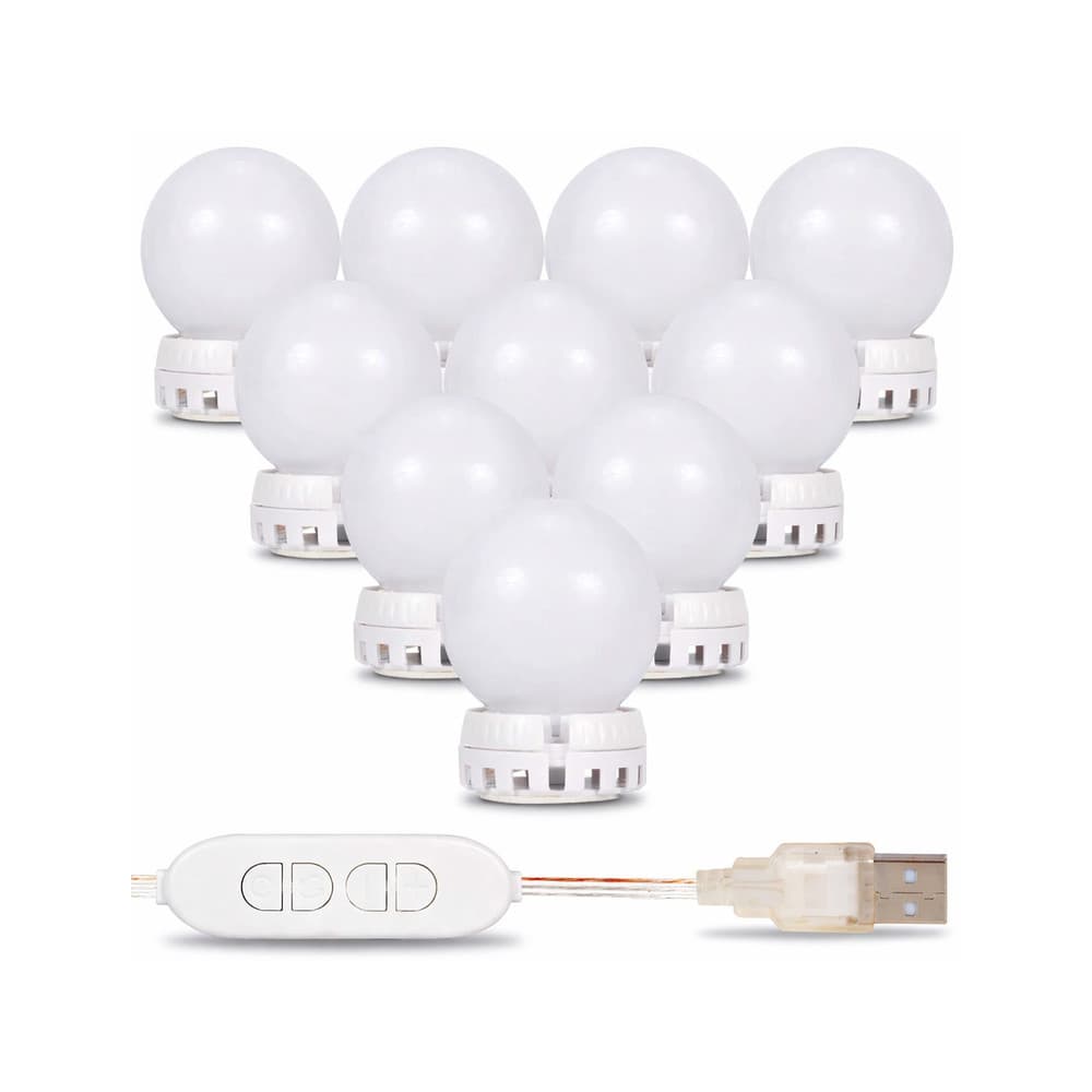 Kit 10 Lâmpadas Led Para Espelho Camarim Maquiagem Luz Fita Adesiva Genérico