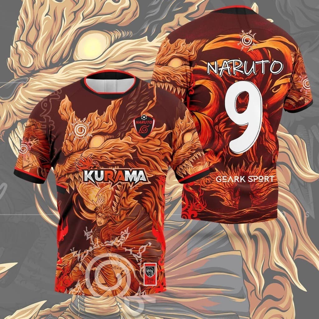 2026 Novo Anime Sasuke Adulto E Infantil Camiseta De Futebol Design Especial Oversized Topo Verão Novidade