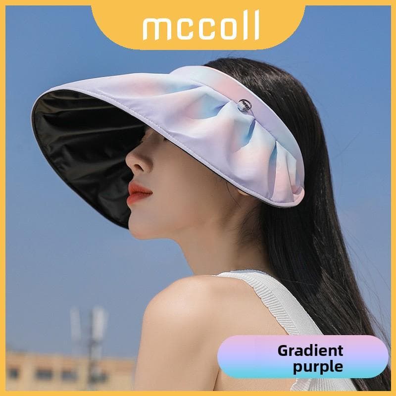 Chapéu De Concha De Verão Gradiente Arco-Íris Com Guarda-Sol De Aba Larga Para Estilo Feminino E Praia