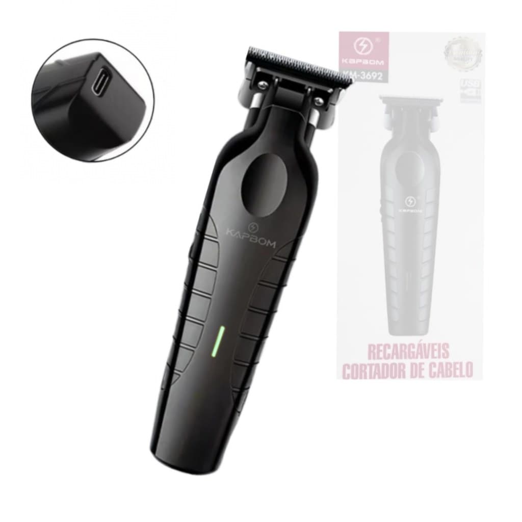 Máquina Aparador de Pêlo e Cabelo Profissional Recarregável Black