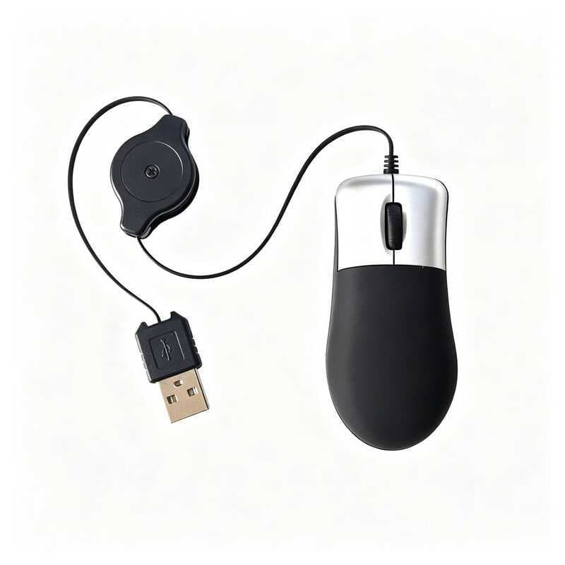 Mouse Com Fio Mini Bolso Retrátil USB Óptico Ergonômico Computador Jogos Mause Rolagem Escritório Viagem Ratos Para Port
