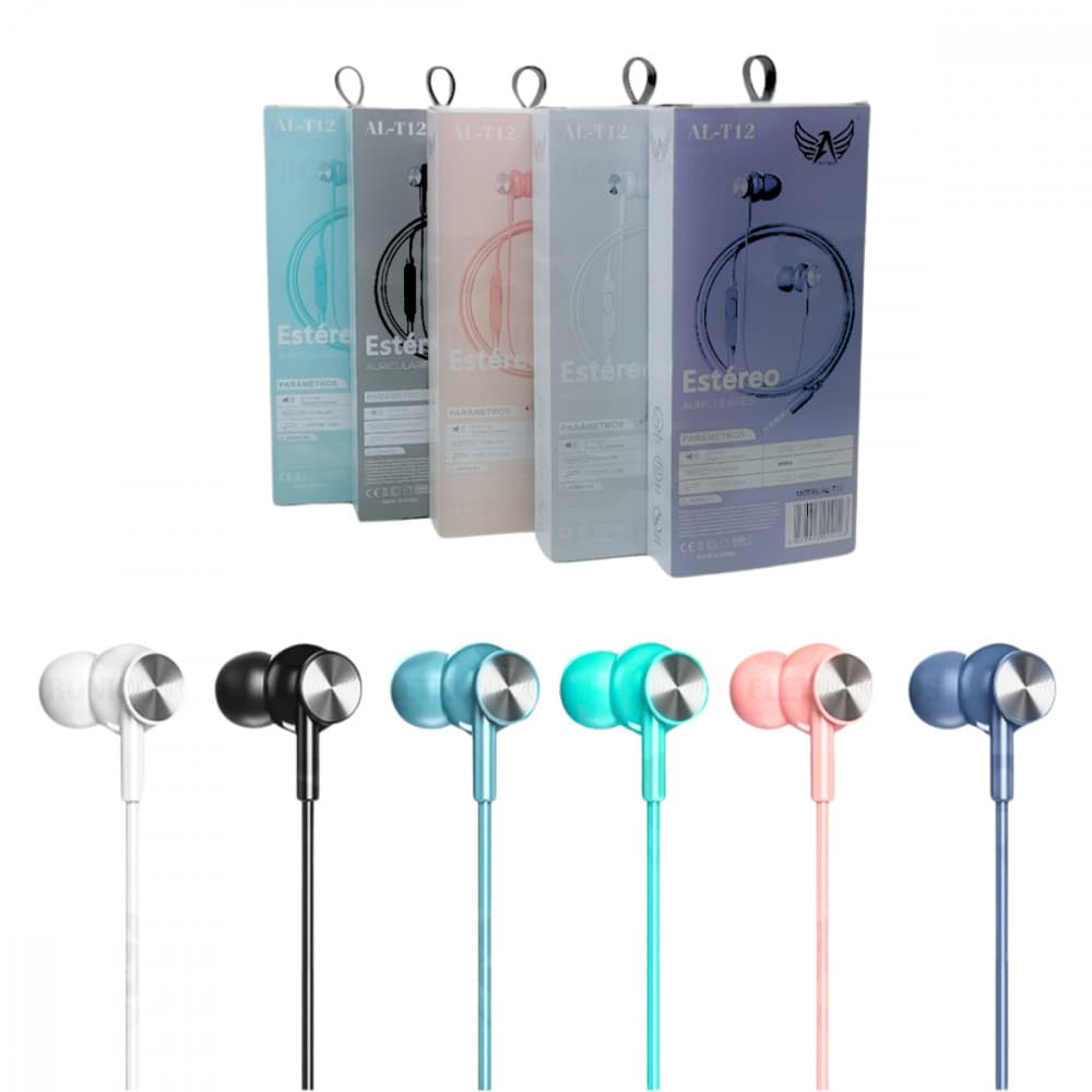 Fone De Ouvido Intra Auricular Com Fio Anti Tração 1,3 Metros Microfone Estéreo Color Altomex AL-T12