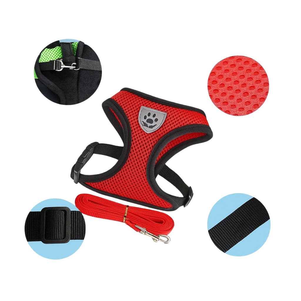 Coleira Peitoral para Cachorro Vermelho Snel Home