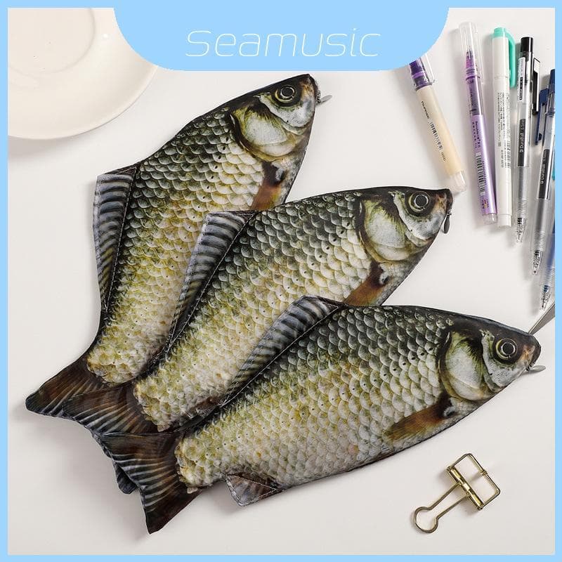 Design Grande Saco De Caneta De Peixe Feito De Poliéster Para Estudantes E Adolescentes