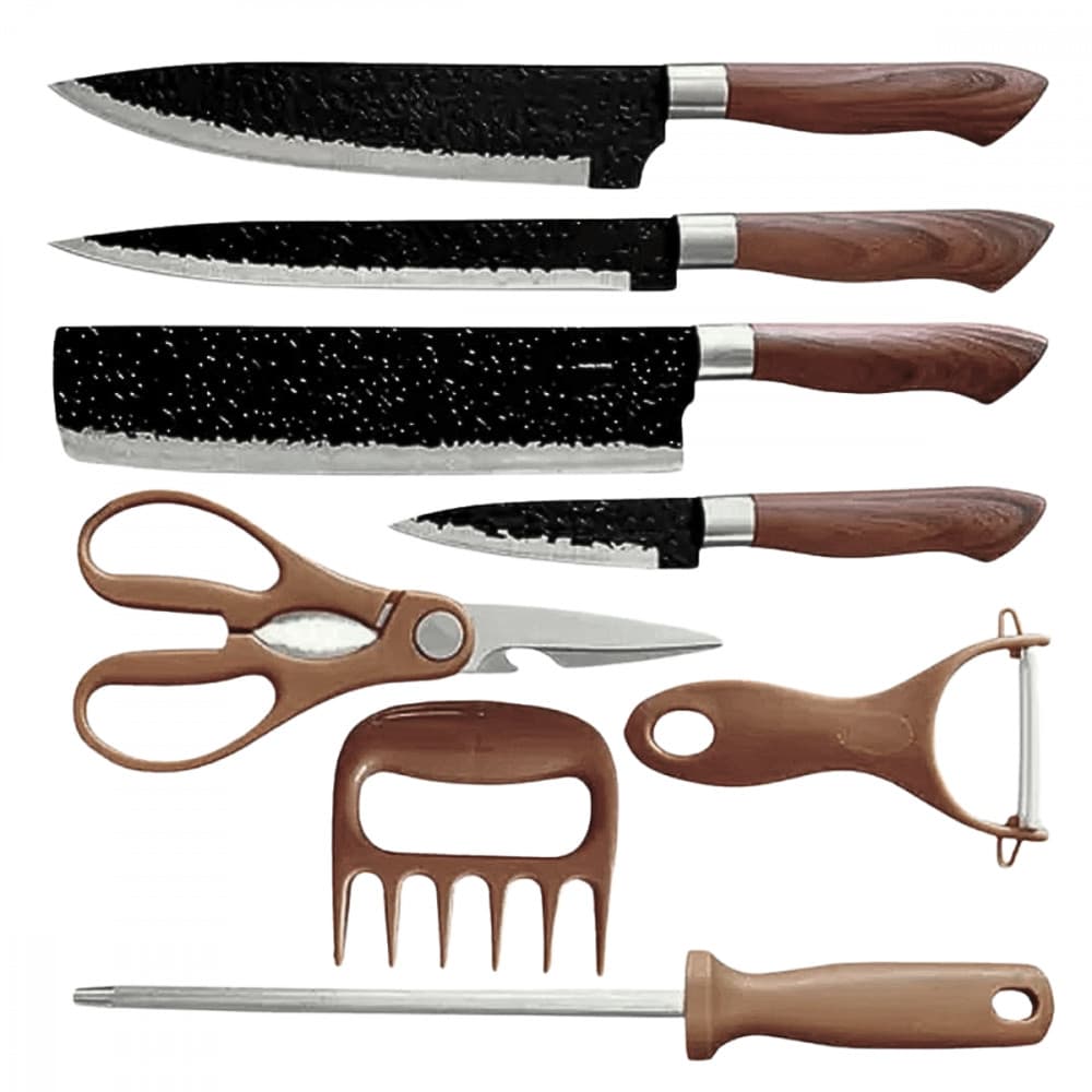 Kit de Facas para Churrasco e Cozinha: 8 Peças em Aço Inoxidável dia dos pais