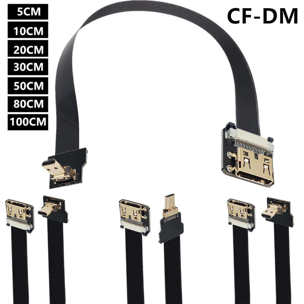 Cabo de vídeo fpv cabo aéreo cardan fpv dedicado HDMI cd padrão MINI fêmea macho para d macho cabo flexível cabo de conv