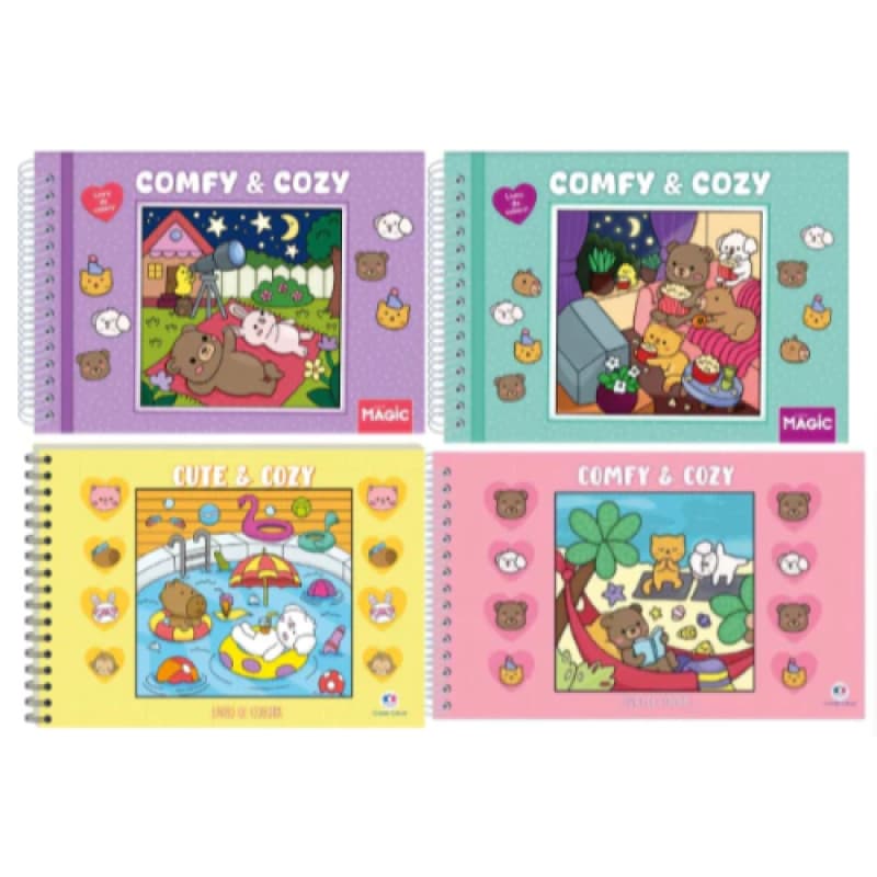 Livro de Colorir Espiral Comfy AND Cozy