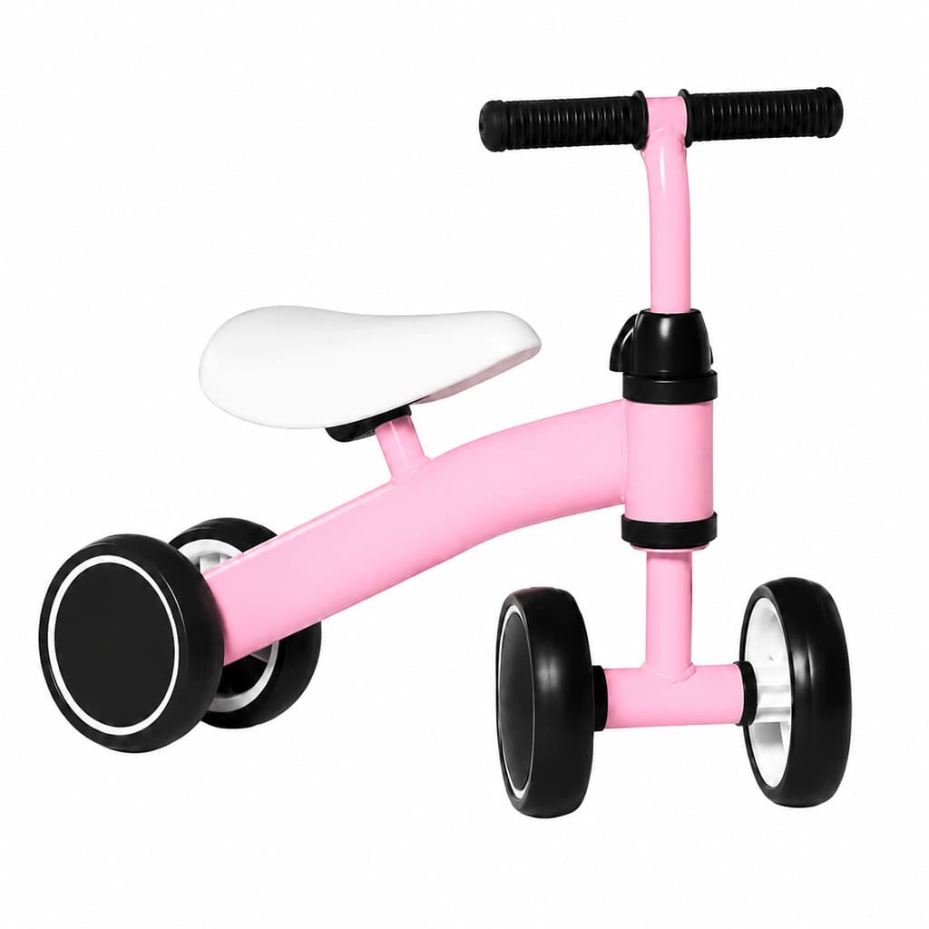 Bicicleta de Equilíbrio 4 Rodas Rosa
