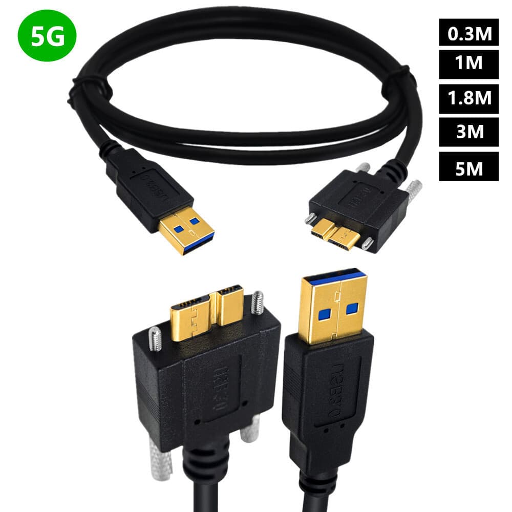 Cabo 3.0 banhado a ouro para câmera Industrial, caixa de disco rígido, reprodutor USB AM para MICRO B com cabo de dados