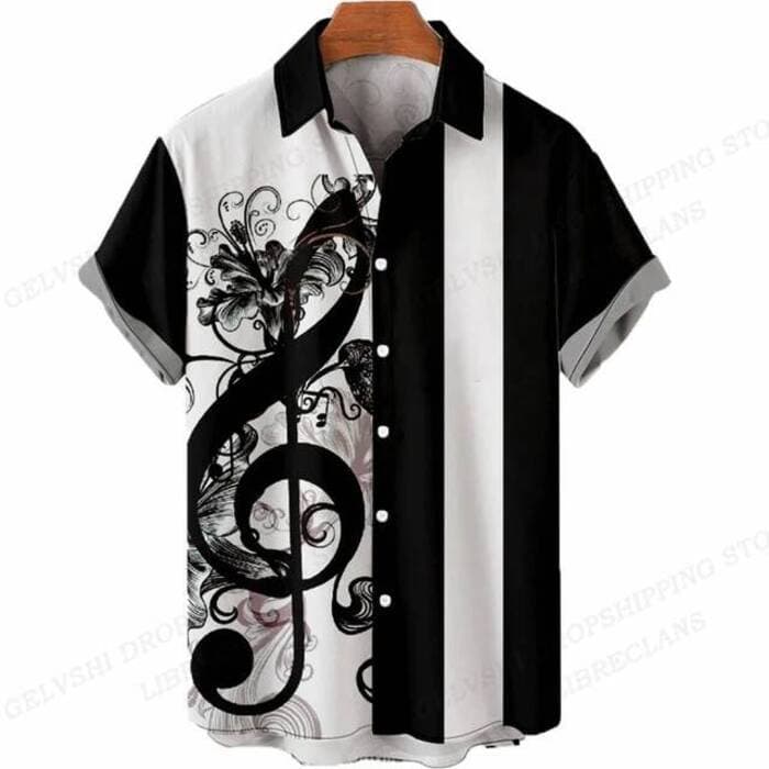 Música Nota 3d Impressão Camisas Das Mulheres Dos Homens Único Breasted Blusa De Grandes Dimensões Vocação Lapela Camisa