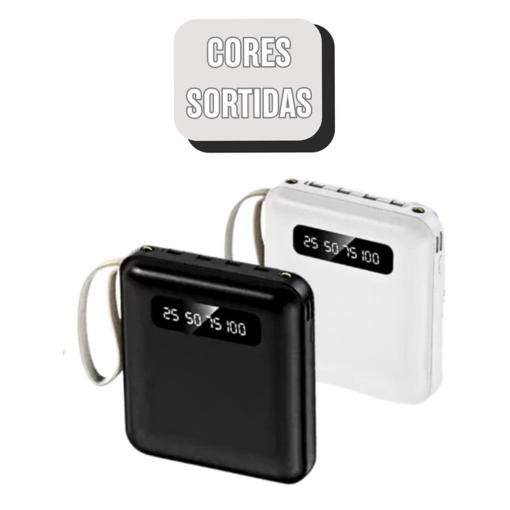 Carregador Portátil Power Bank 10000mAh Portátil com Tela Digital