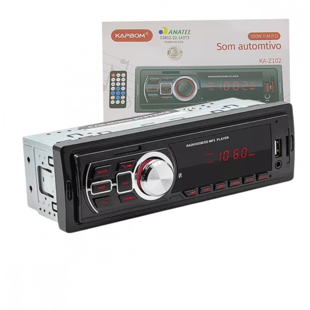 Radio de Carro Som Automotivo Mp3 Player Bluetooth com Controle