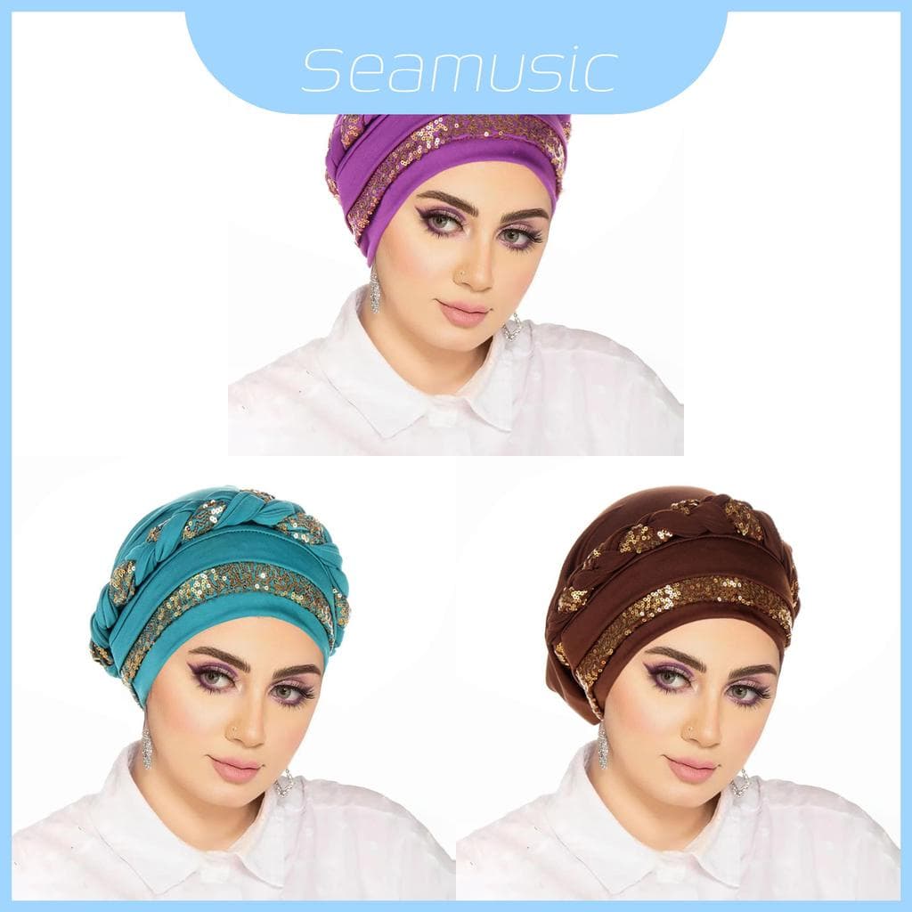 Envoltório De Cabeça De Turbante De Malha Unissex Sem Aba E Design Dobrável Para Entusiastas Da Moda