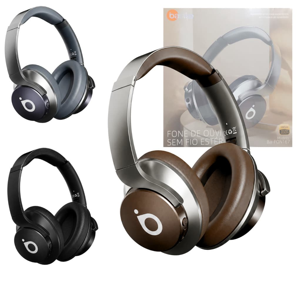 Fone De Ouvido Bluetooth 5.4 Premium Cancelamento de Ruido ANC Basike BA-FON167