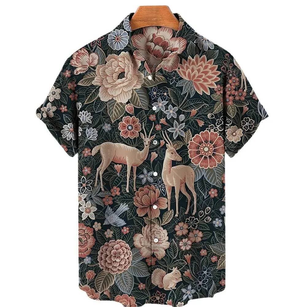 2026 Camisas Havaianas Impressão 3d Camisa Vintage Festa Casual Verão Férias Masculino Topos S-5xl Para Homem