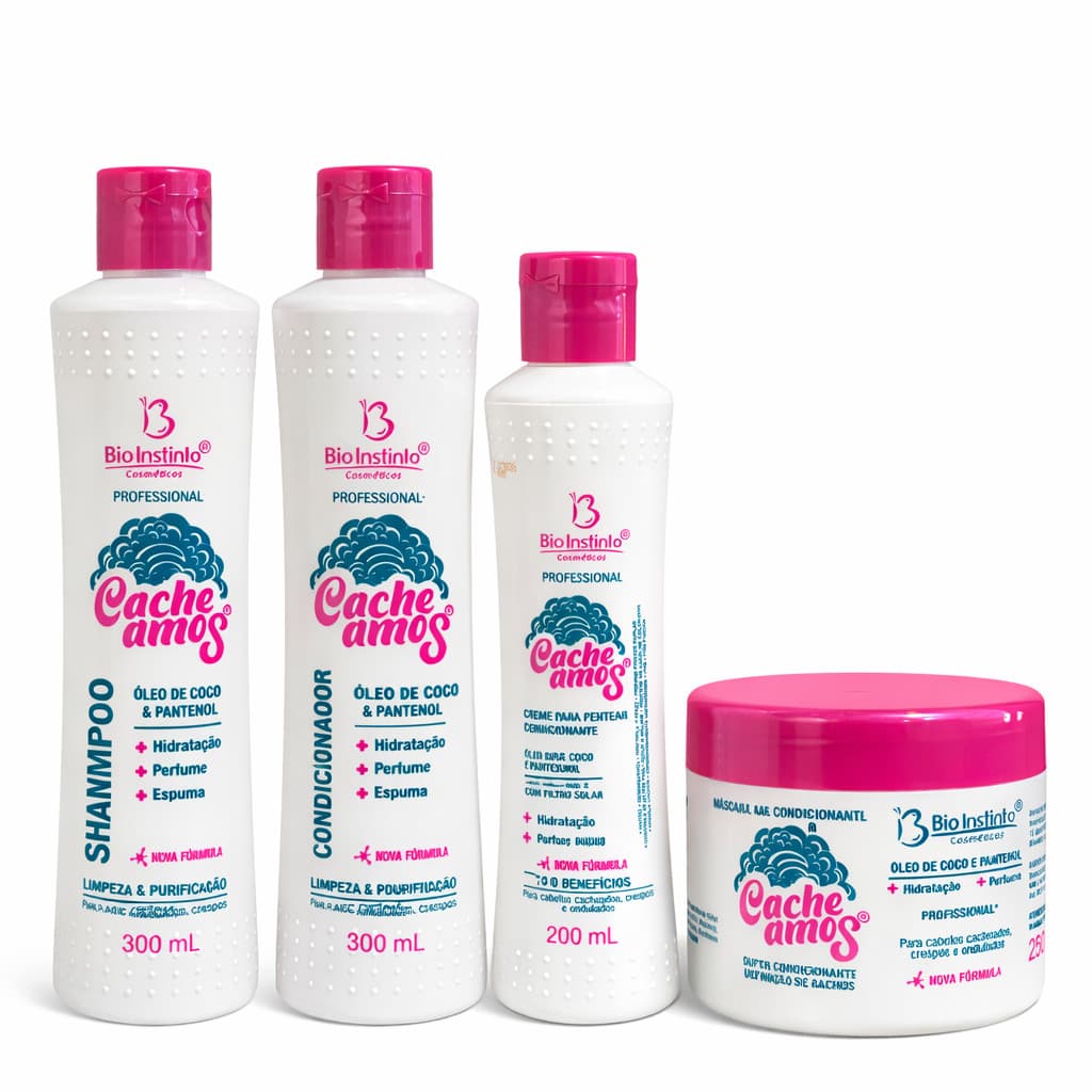 Kit Capilar para Cabelos Cacheados com Oléo de Coco e Pantenol