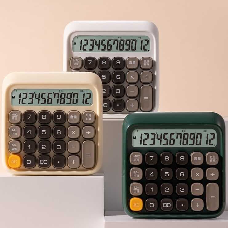 TE26 Deli Calculadora de Voz 12 Bits Multifuncional Escritório Calculadora Financeira Computador de Voz Doméstico
