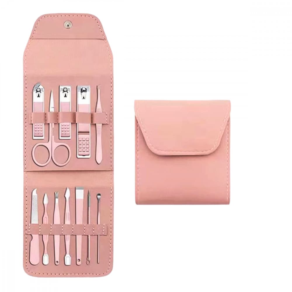 Kit Cortador de Unhas 12 em 1 Conjunto de Manicure Pedicure de Aço Inoxidável Eletromex EL-1552