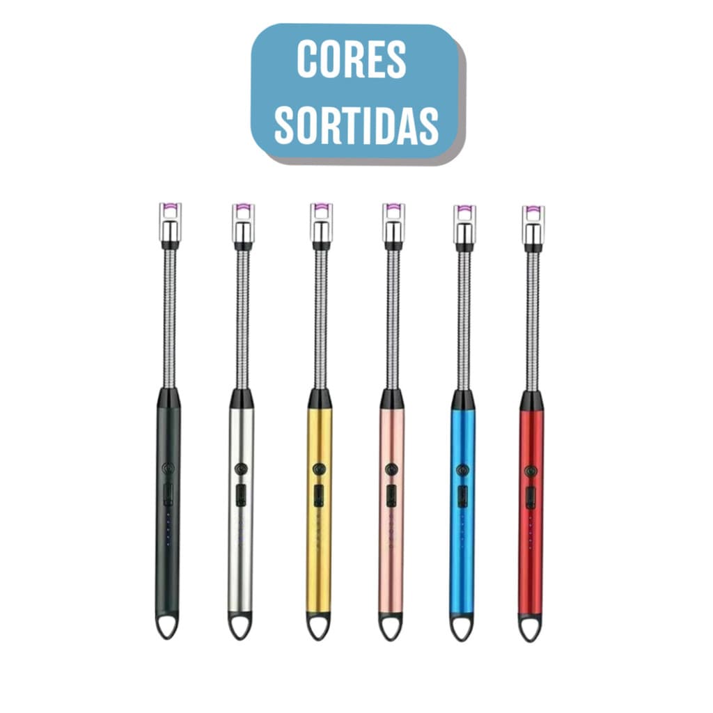 Acendedor de Fogão Elétrico Recarregável USB – Tecnologia de Ignição por Arco - (Cores Sortidas) - CF-136