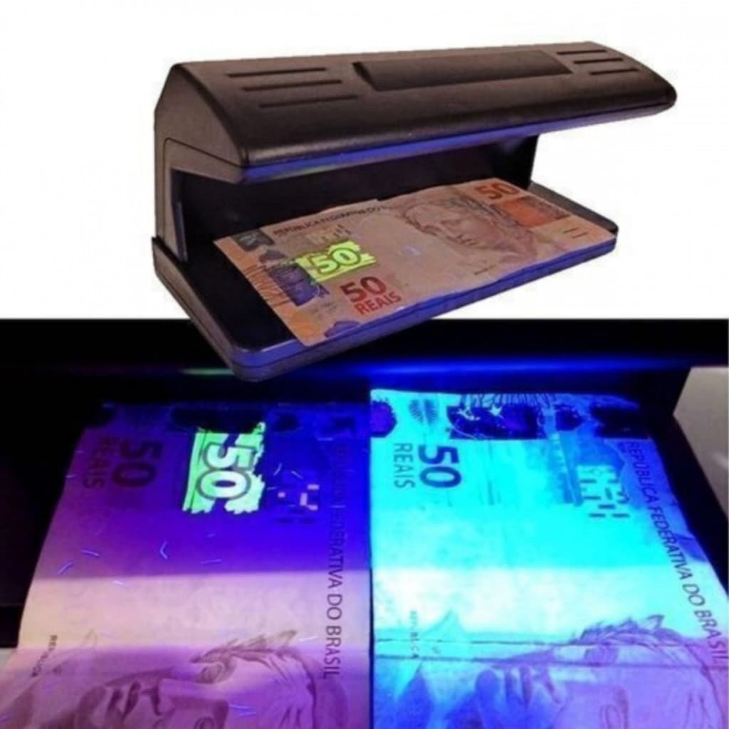Detector Notas Falsas Luz UV Ultravioleta Lâmpada Reativa Para Cédula Cheque E Documento Qualidade Top