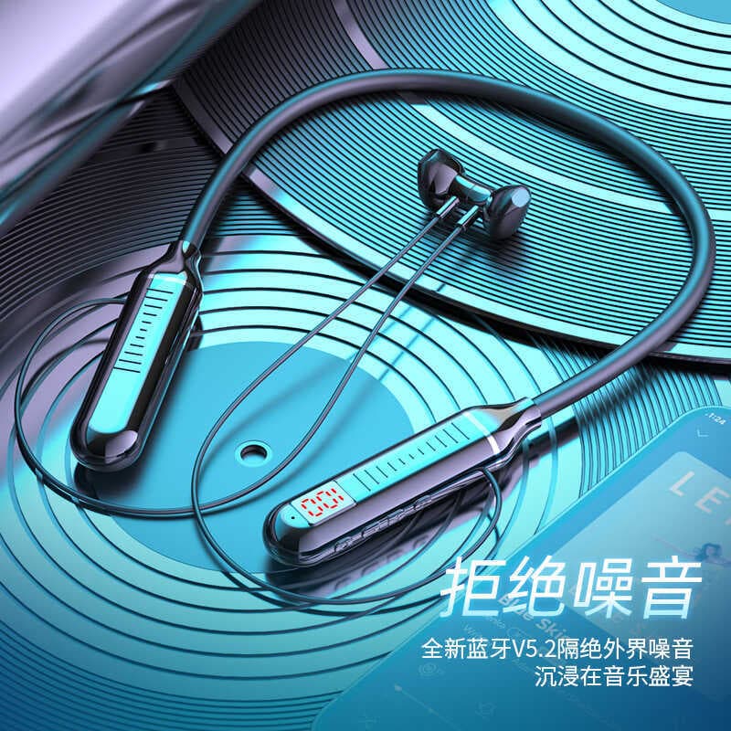 Pendurado pescoço fone de ouvido bluetooth sem fio In-Ear esportes jogo bluetooth fone de ouvido Display de energia long