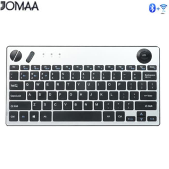 JOMAA Teclado Trackball Sem Fio Bluetooth Com Air Mouse 2.4Ghz Ergonômico Para TV iPad Telefone Laptop