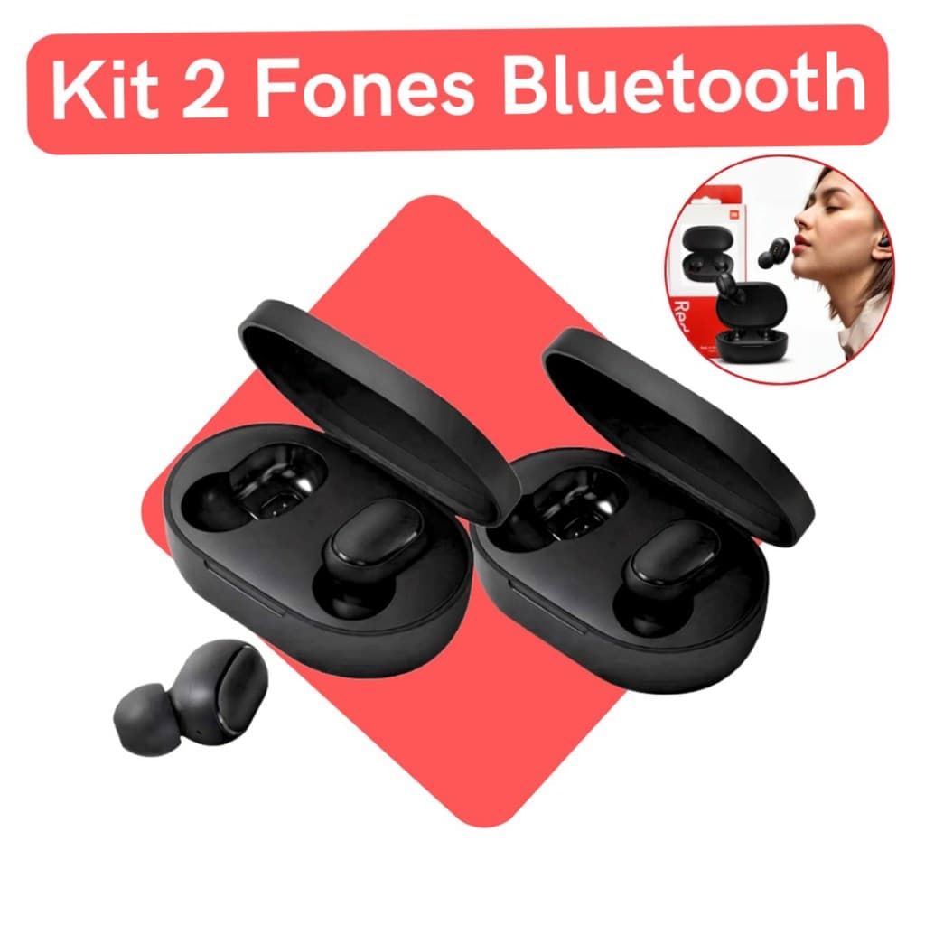 PAR de Fone de Ouvido TWS Bluetooh 5.0 REDMI Recarregável com Microfone