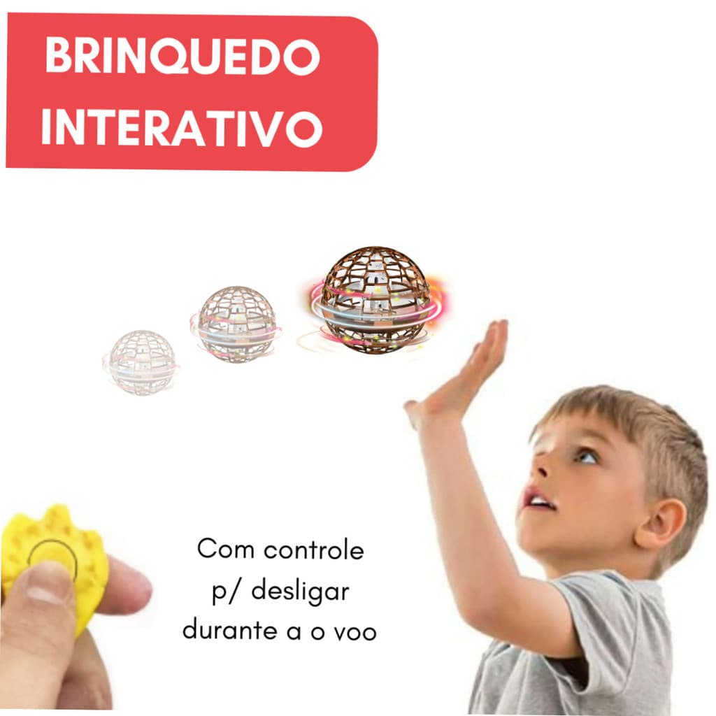 Bola Spinner Voadora Flutuante Boomerang com LED e Controle