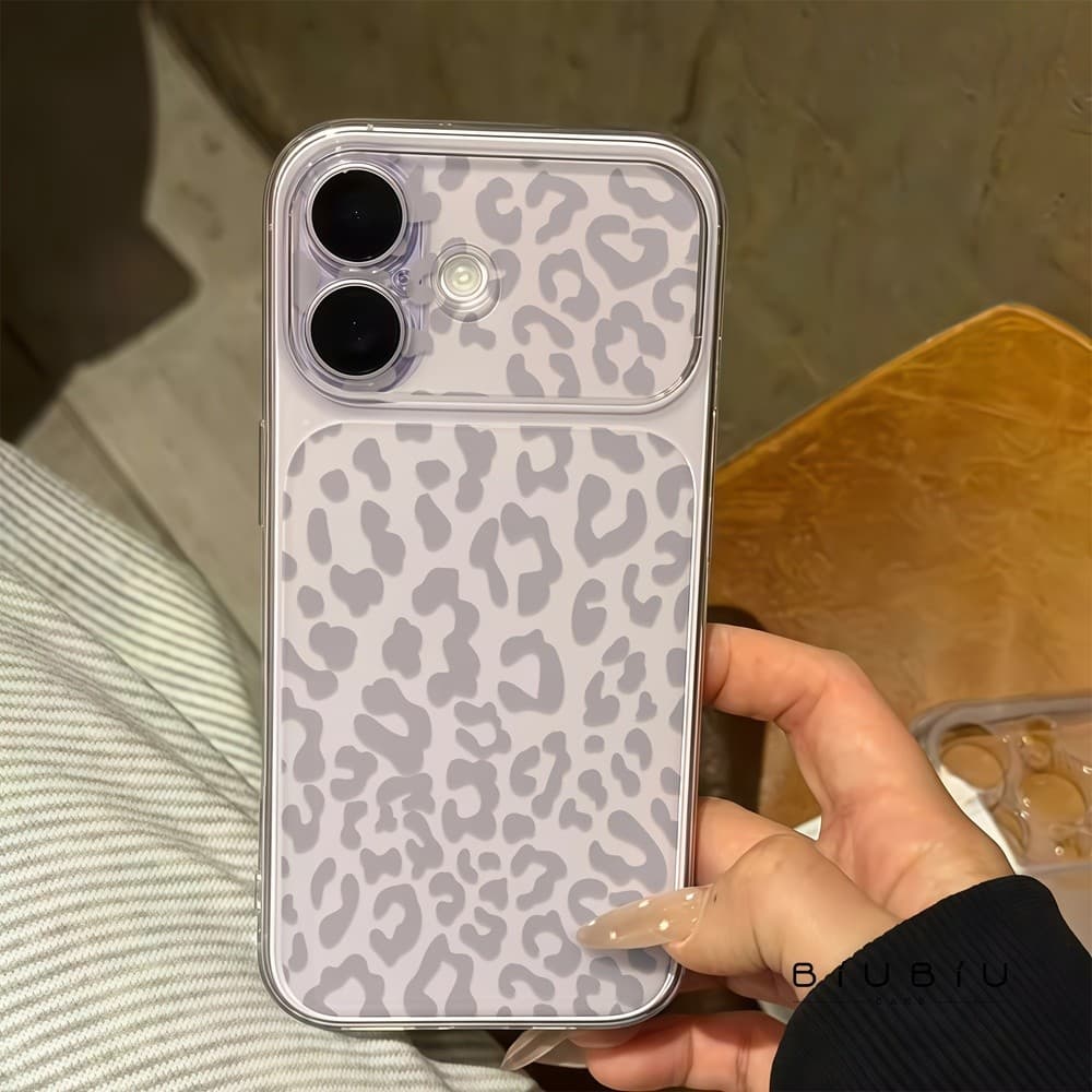 Case estampa oncinha cinza suave transparente para iPhone 11 12 13 14 15 16 17 Pro Max Plus