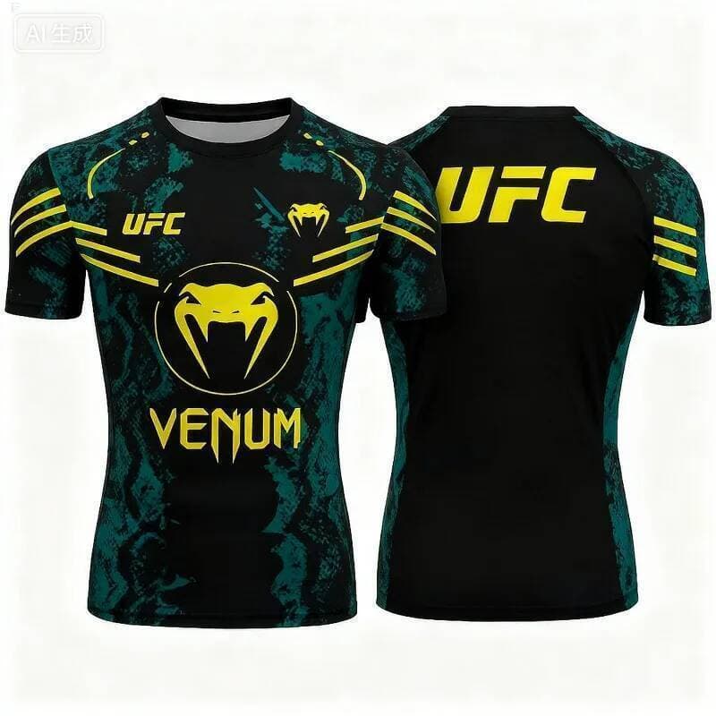 2026-26 Novo UFC Boxe Luta Competição Treinamento Esportes Camiseta Masculina E Feminina 3D Impresso Secagem Rápida Casu