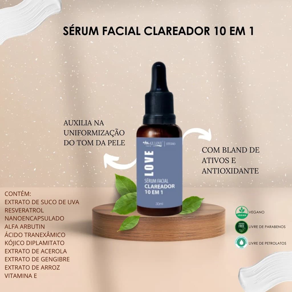 Sérum Clareador Para Rosto 10 em 1