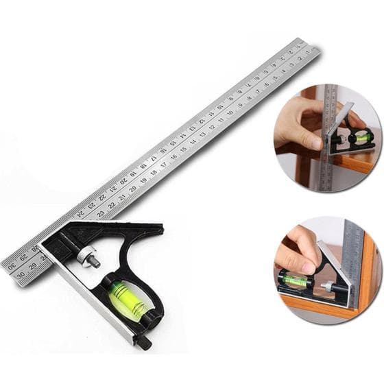 Esquadro Combinado 12 Pol 30cm Aço Inox Snel Profissional