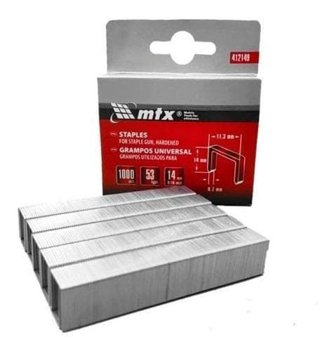 Grampos 14Mm Temperado 1000Pçs Tipo 53 Mtx 411249 MTX