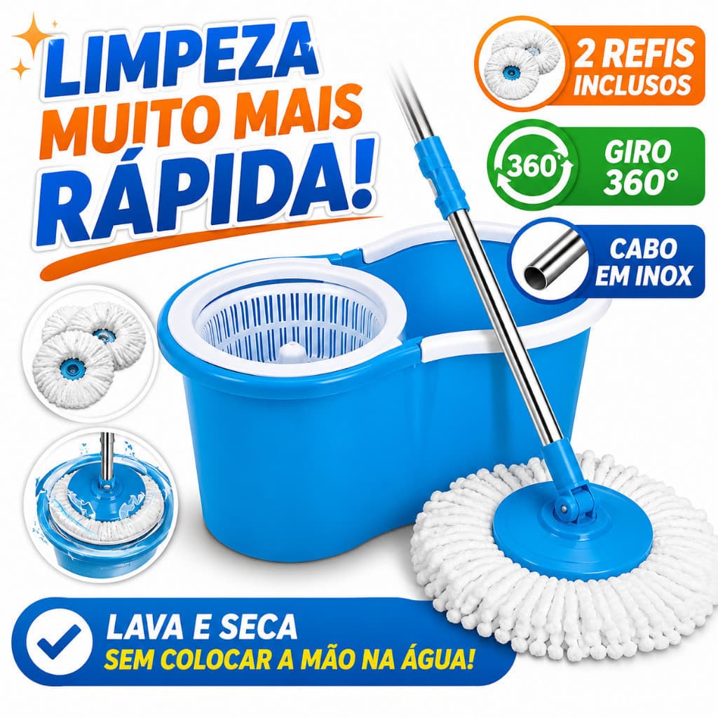 Mop Giratório 360° Snh40 Snel Home