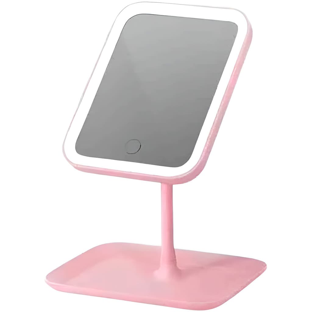 Espelho de Maquiagem Mesa Portátil Luz LED Recarregável