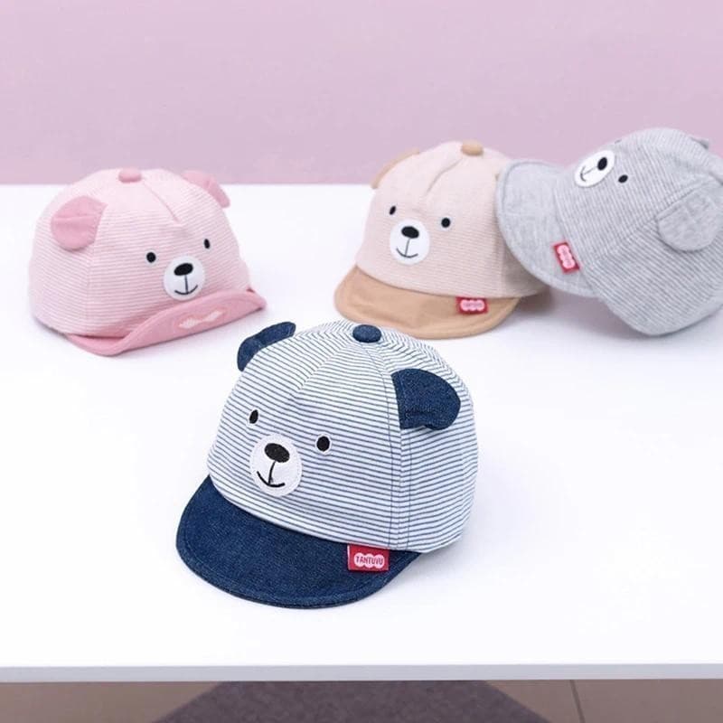 Boné de Beisebol Baby Bear Novo para Primavera Verão, Boné de Sol Fofo com Estampa de Desenho Animado, Bonés Snapback de