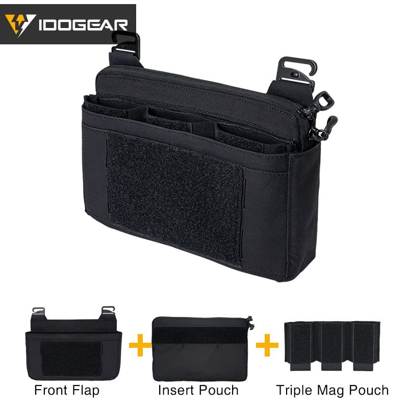 IDOGEAR Conjunto Tático DOPE , De Bolso Canguru Com Aba Frontal , Bolsa Mag Tática 3596