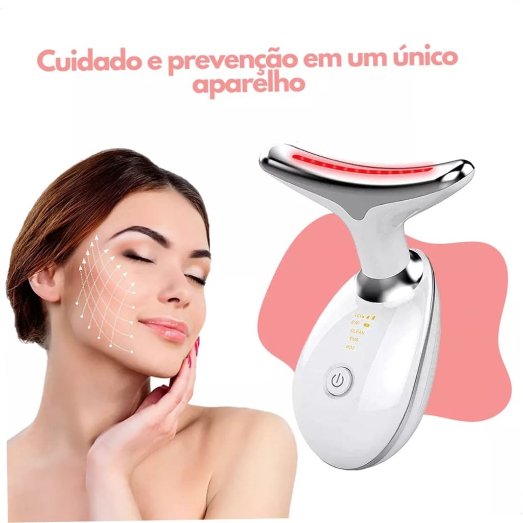 MASSAGEM FACIAL Bivolt  -  Led Aparelho Tratamento Com Luz Bivolt EMS - (Cores Sortidas)