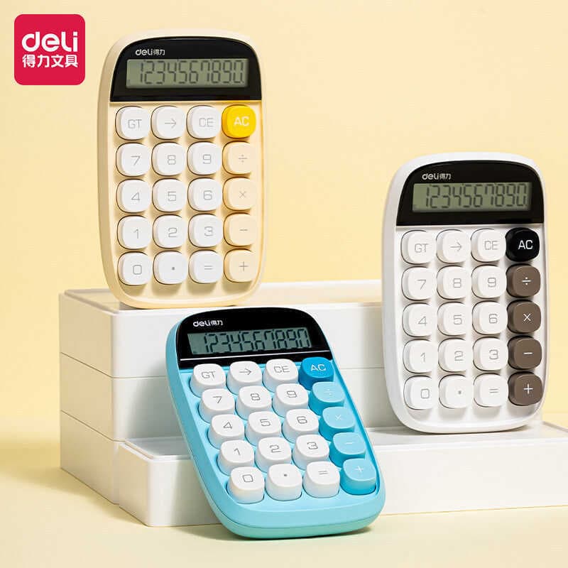 Deli TE35 calculadora de mesa tela larga de 10 bits Display Digital de alta aparência bonito computador financeiro estud