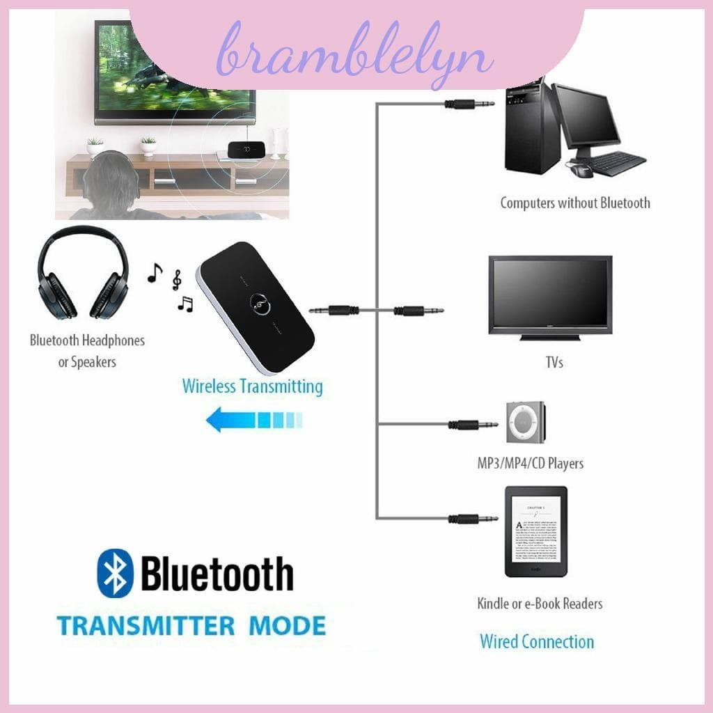 Transmissor E Receptor De Áudio Bluetooth Sem Fio Projetado De Alta Fidelidade Atemporal Adaptador Rca De 3.5 Mm