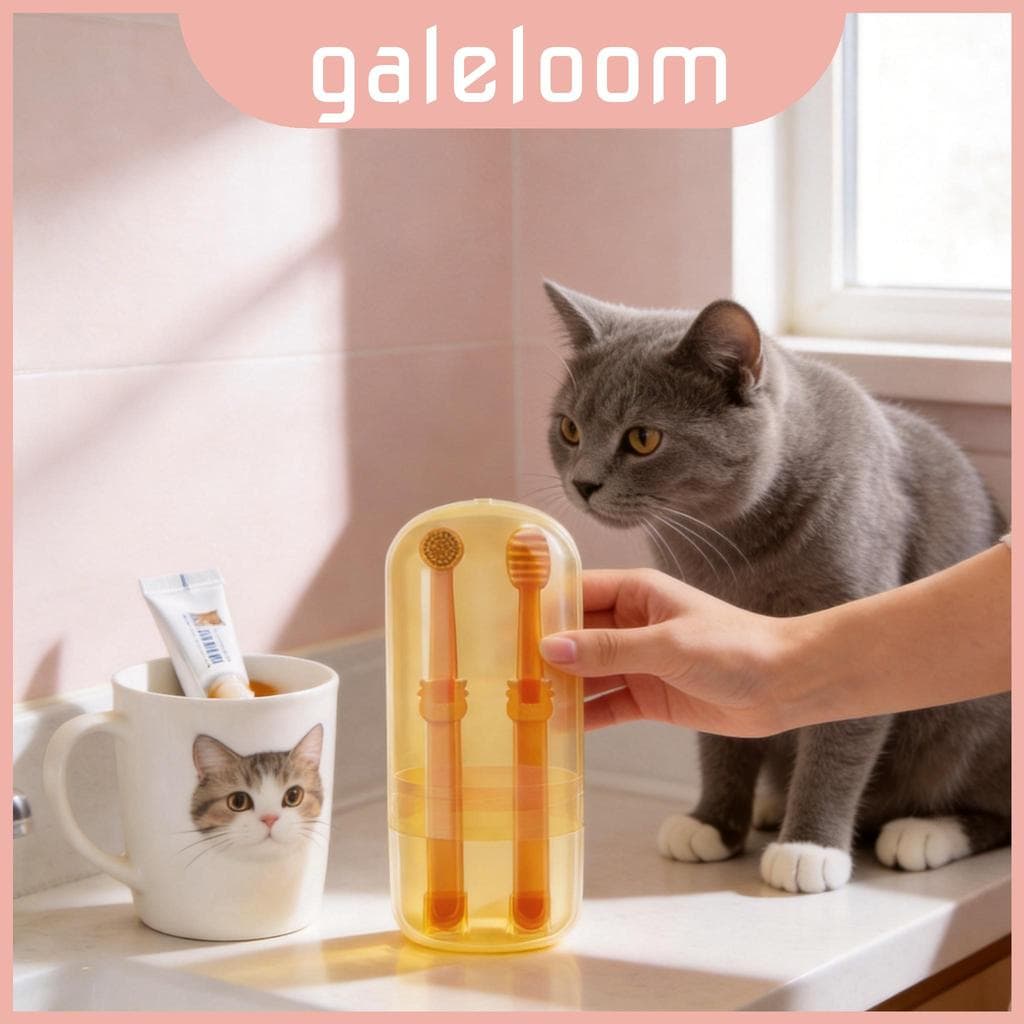 Kit Dental Para Cães E Gatos De Estimação Com Pasta De Dente Escovas Higiene Oral Hálito Fresco