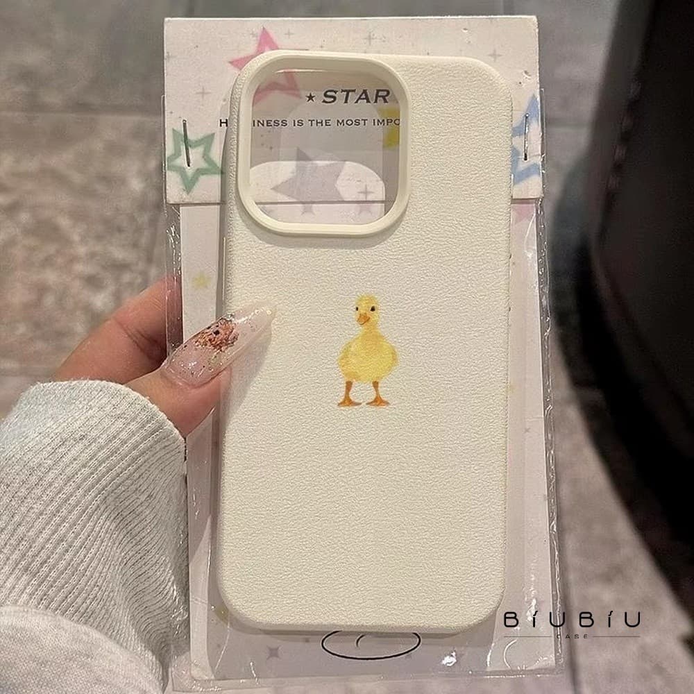 Simples Bonito Pequeno Pato Amarelo Padrão Caso De Telefone Macio Para iPhone 17 16 15 14 13 12 11 Pro Max Ar XS X