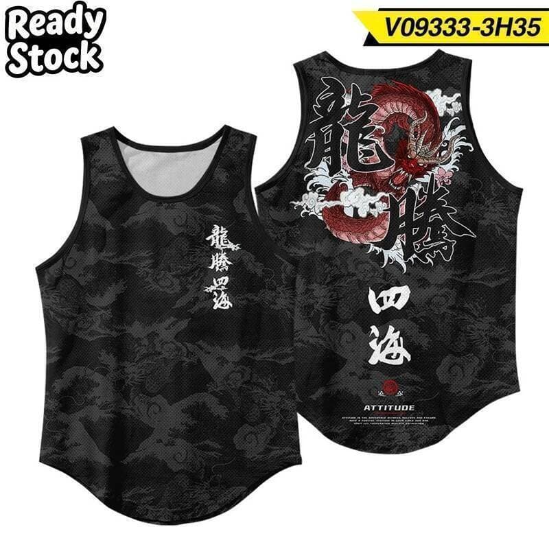 Harajuku Moda Chinesa Besta Mítica 3D Impresso Regata Para Roupas Masculinas Hip Hop Vintage Masculino Colete China Guin