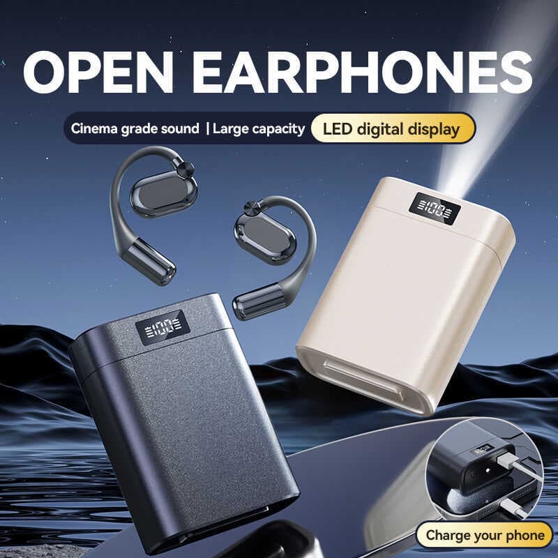Fones De Ouvido Sem Fio Giratórios BT 5.4 OWS IPX4 20H LED Display Digital Hi-Fi Stereo Touch Ear Hook Esportivos Vêm Co