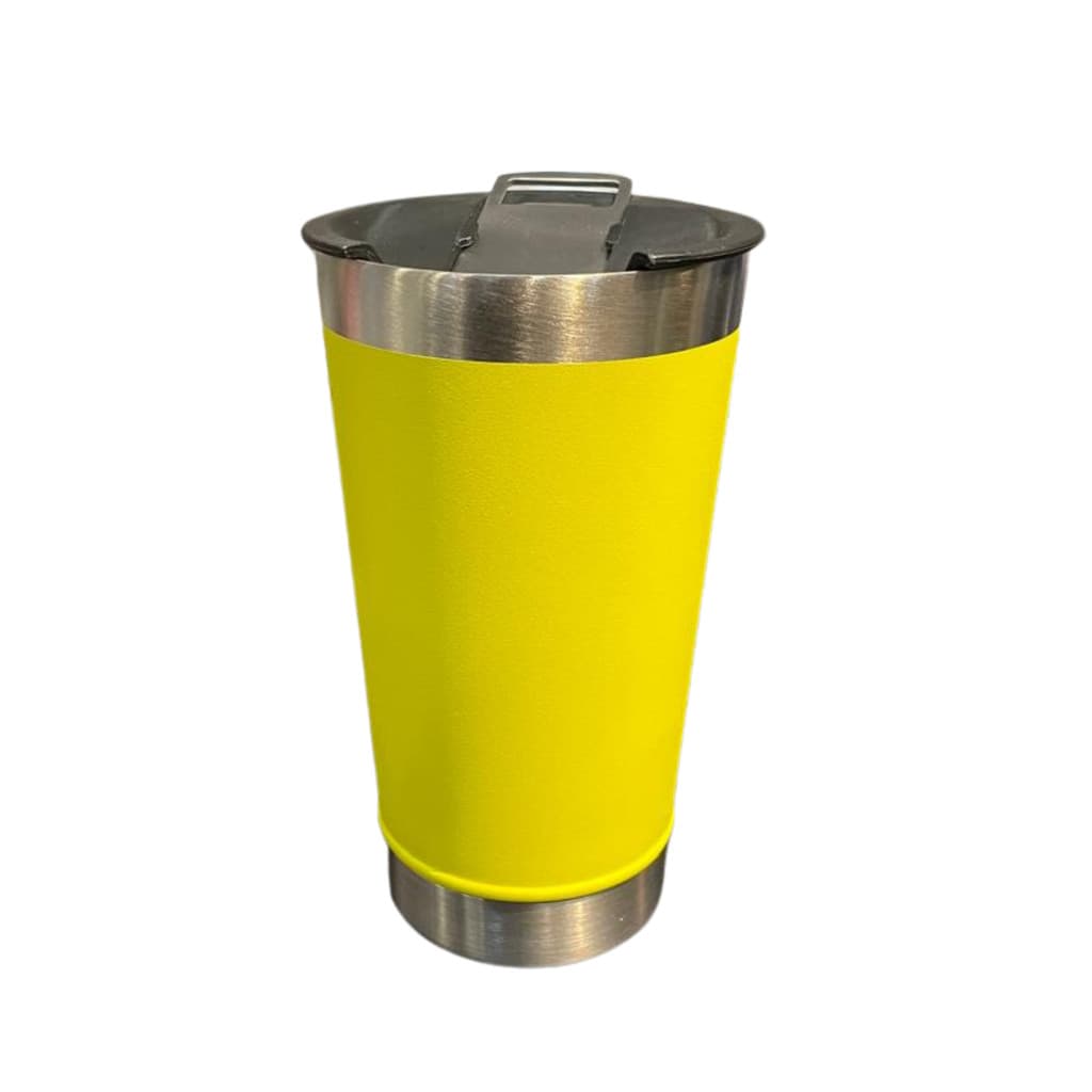 Copo Térmico Inox com TAMPA e ABRIDOR (473 ml) - Amarelo